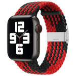 尼龍編織單扣替換錶帶，適用於 Apple Watch Series，7 45mm / 6&SE&5&4 44mm / 3&2&1 42mm
