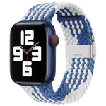 尼龍編織單扣替換錶帶，適用於 Apple Watch Series，7 45mm / 6&SE&5&4 44mm / 3&2&1 42mm
