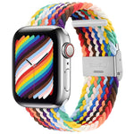 尼龍編織單扣替換錶帶，適用於 Apple Watch Series，7 45mm / 6&SE&5&4 44mm / 3&2&1 42mm