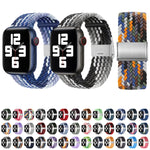 尼龍編織單扣替換錶帶，適用於 Apple Watch Series，7 45mm / 6&SE&5&4 44mm / 3&2&1 42mm