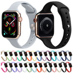 纖薄矽膠替換錶帶，適用於 Apple Watch Series，7 45mm / 6&SE&5&4 44mm / 3&2&1 42mm