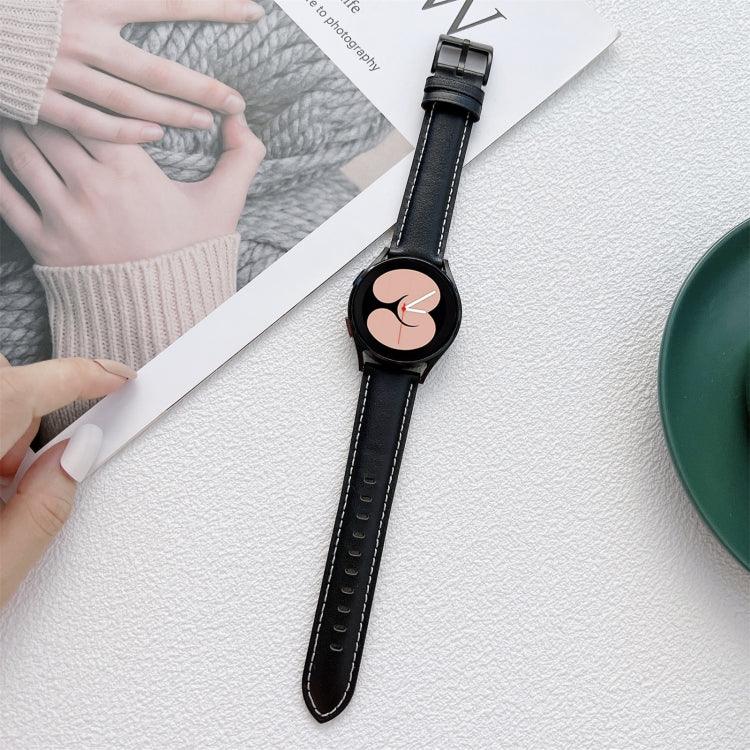 縫線皮革錶帶，適用於 Samsung Galaxy Watch4 40mm / 44mm