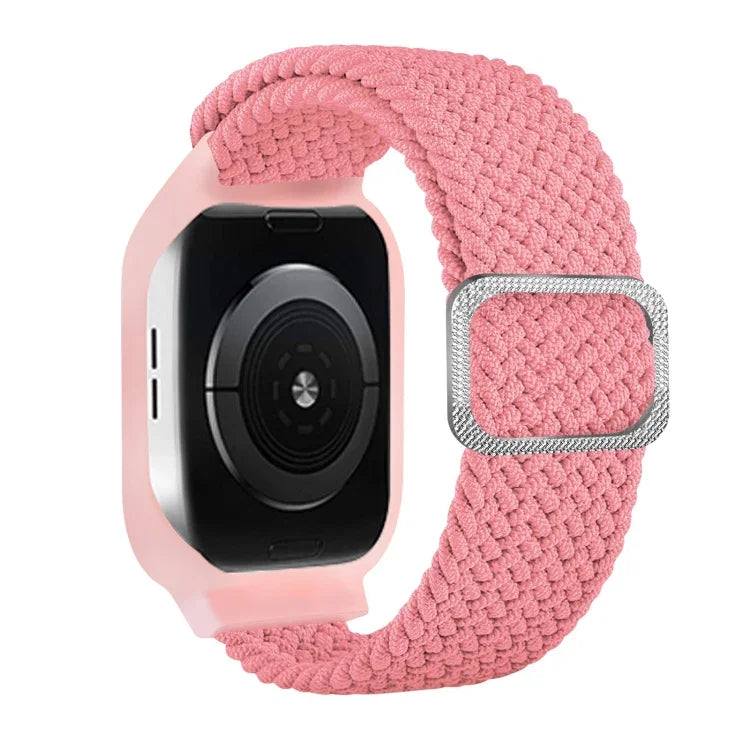 TPU 框扣編織一體式替換錶帶，適用於 Apple Watch 系列，6 & SE & 5 & 4 40mm / 3 & 2 & 1 38mm，6 & SE & 5 & 4 44mm / 3 & 2 & 1 42mm