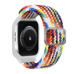 TPU 框扣編織一體式替換錶帶，適用於 Apple Watch 系列，6 & SE & 5 & 4 40mm / 3 & 2 & 1 38mm，6 & SE & 5 & 4 44mm / 3 & 2 & 1 42mm