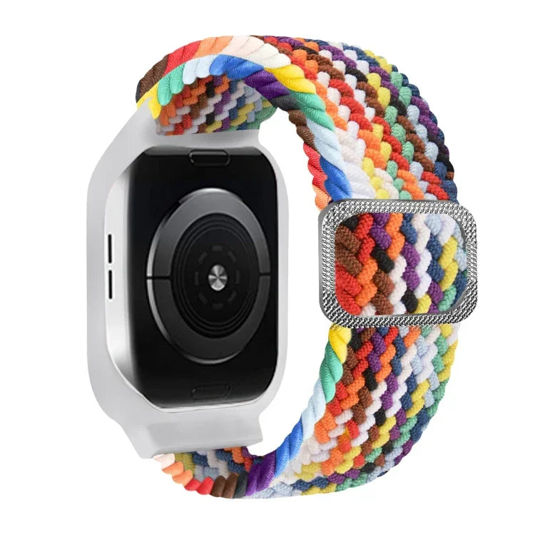 TPU 框扣編織一體式替換錶帶，適用於 Apple Watch 系列，6 & SE & 5 & 4 40mm / 3 & 2 & 1 38mm，6 & SE & 5 & 4 44mm / 3 & 2 & 1 42mm