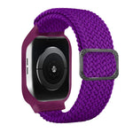 TPU 框扣編織一體式替換錶帶，適用於 Apple Watch 系列，6 & SE & 5 & 4 40mm / 3 & 2 & 1 38mm，6 & SE & 5 & 4 44mm / 3 & 2 & 1 42mm