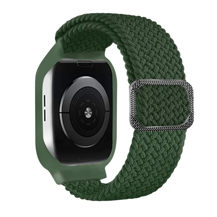 TPU 框扣編織一體式替換錶帶，適用於 Apple Watch 系列，6 & SE & 5 & 4 40mm / 3 & 2 & 1 38mm，6 & SE & 5 & 4 44mm / 3 & 2 & 1 42mm