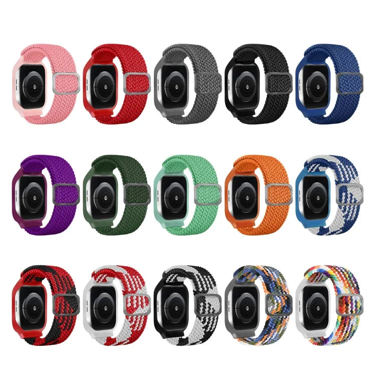 TPU 框扣編織一體式替換錶帶，適用於 Apple Watch 系列，6 & SE & 5 & 4 40mm / 3 & 2 & 1 38mm，6 & SE & 5 & 4 44mm / 3 & 2 & 1 42mm