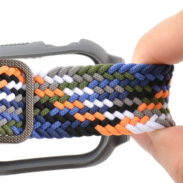 TPU 框扣編織一體式替換錶帶，適用於 Apple Watch 系列，6 & SE & 5 & 4 40mm / 3 & 2 & 1 38mm，6 & SE & 5 & 4 44mm / 3 & 2 & 1 42mm