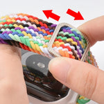 TPU 框扣編織一體式替換錶帶，適用於 Apple Watch 系列，6 & SE & 5 & 4 40mm / 3 & 2 & 1 38mm，6 & SE & 5 & 4 44mm / 3 & 2 & 1 42mm
