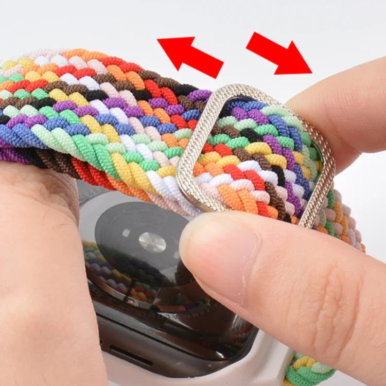 TPU 框扣編織一體式替換錶帶，適用於 Apple Watch 系列，6 & SE & 5 & 4 40mm / 3 & 2 & 1 38mm，6 & SE & 5 & 4 44mm / 3 & 2 & 1 42mm