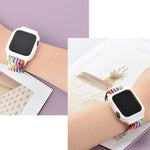 TPU 框扣編織一體式替換錶帶，適用於 Apple Watch 系列，6 & SE & 5 & 4 40mm / 3 & 2 & 1 38mm，6 & SE & 5 & 4 44mm / 3 & 2 & 1 42mm