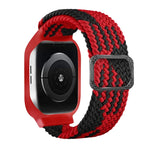 TPU 框扣編織一體式替換錶帶，適用於 Apple Watch 系列，6 & SE & 5 & 4 40mm / 3 & 2 & 1 38mm，6 & SE & 5 & 4 44mm / 3 & 2 & 1 42mm