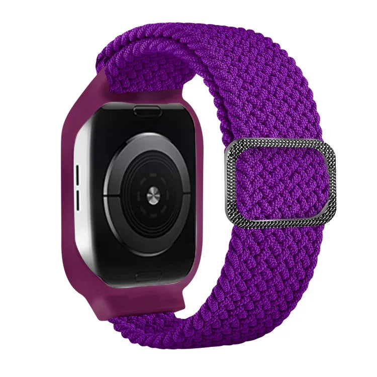 TPU 框扣編織一體式替換錶帶，適用於 Apple Watch 系列，6 & SE & 5 & 4 40mm / 3 & 2 & 1 38mm，6 & SE & 5 & 4 44mm / 3 & 2 & 1 42mm
