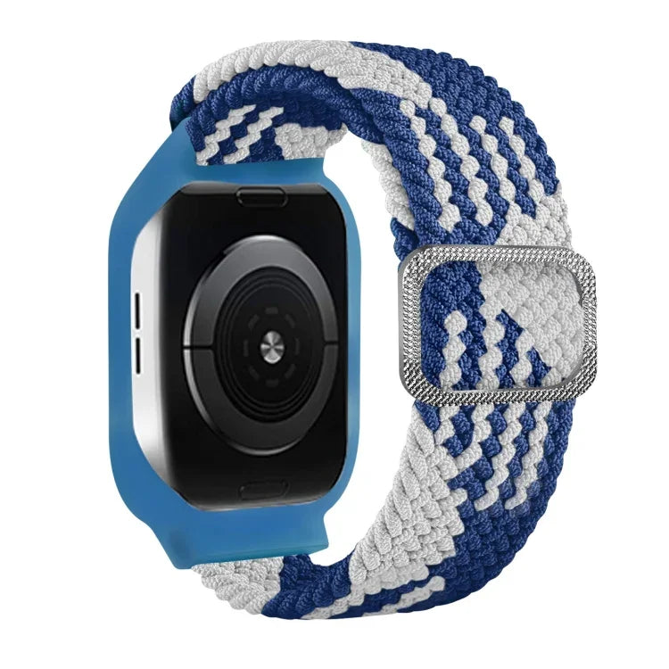 TPU 框扣編織一體式替換錶帶，適用於 Apple Watch 系列，6 & SE & 5 & 4 40mm / 3 & 2 & 1 38mm，6 & SE & 5 & 4 44mm / 3 & 2 & 1 42mm
