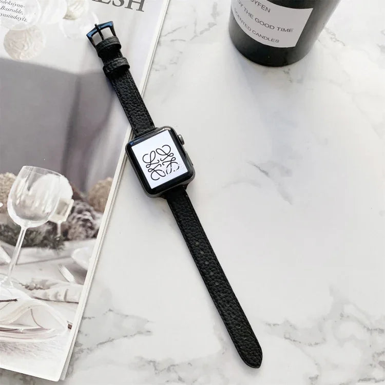 荔枝紋修身錶帶，適用於 Apple Watch 系列，7 41mm / 6&SE&5&4 40mm / 3&2&1 38mm，7 45mm / 6&SE&5&4 44mm / 3&2&1 42mm