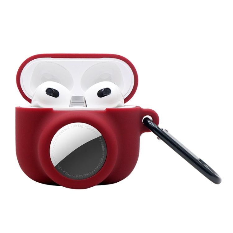 2合1防震全包矽膠保護殼，適用AirPods 3 / AirTag第二代 / AirTag第一代，適用AirPods 3 / AirTag