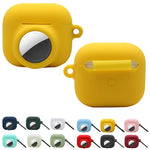 2合1防震全包矽膠保護殼，適用AirPods 3 / AirTag第二代 / AirTag第一代，適用AirPods 3 / AirTag