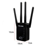 無線智能 WiFi 路由器中繼器 配備 4 根 WiFi 天線，歐規插頭黑色，歐規插頭白色，英規插頭黑色，英規插頭白色，美規插頭黑色，美規插頭白色