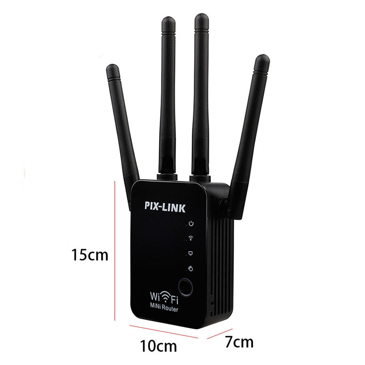 無線智能 WiFi 路由器中繼器 配備 4 根 WiFi 天線，歐規插頭黑色，歐規插頭白色，英規插頭黑色，英規插頭白色，美規插頭黑色，美規插頭白色