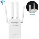 無線智能 WiFi 路由器中繼器 配備 4 根 WiFi 天線，歐規插頭黑色，歐規插頭白色，英規插頭黑色，英規插頭白色，美規插頭黑色，美規插頭白色
