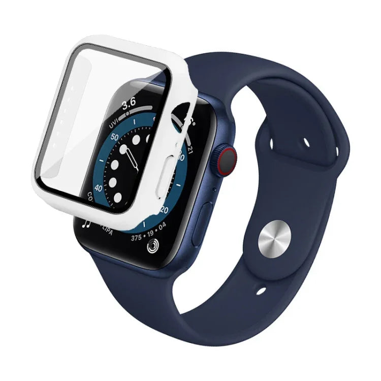 IMAK 防震 PC 保護殼附鋼化玻璃膜，適用於 Apple Watch Series 6 & SE & 5 & 4 44mm，Apple Watch Series 3 & 2 & 1 42mm，Apple Watch Series 6 & SE & 5 & 4 40mm，Apple Watch Series 3 & 2 & 1 38mm