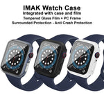 IMAK 防震 PC 保護殼附鋼化玻璃膜，適用於 Apple Watch Series 6 & SE & 5 & 4 44mm，Apple Watch Series 3 & 2 & 1 42mm，Apple Watch Series 6 & SE & 5 & 4 40mm，Apple Watch Series 3 & 2 & 1 38mm