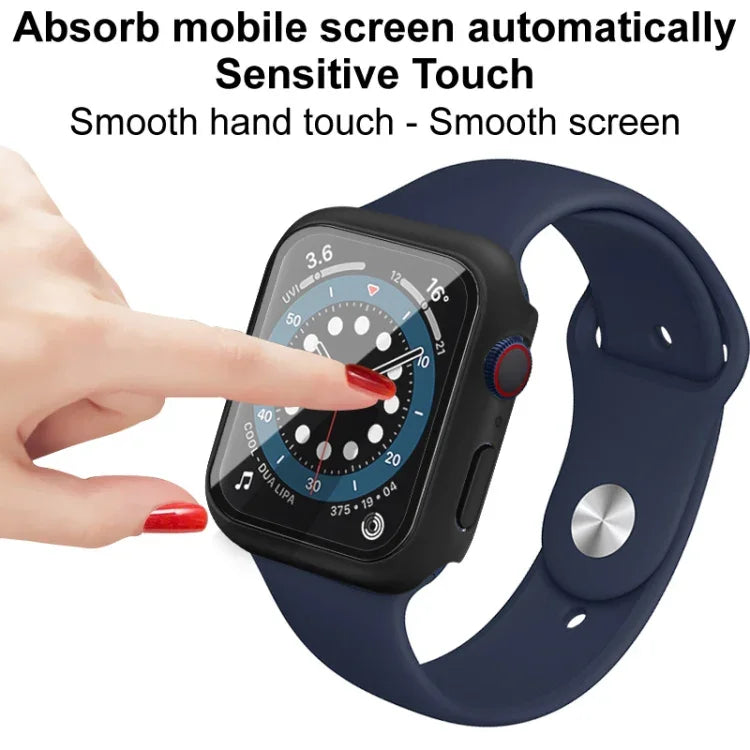 IMAK 防震 PC 保護殼附鋼化玻璃膜，適用於 Apple Watch Series 6 & SE & 5 & 4 44mm，Apple Watch Series 3 & 2 & 1 42mm，Apple Watch Series 6 & SE & 5 & 4 40mm，Apple Watch Series 3 & 2 & 1 38mm