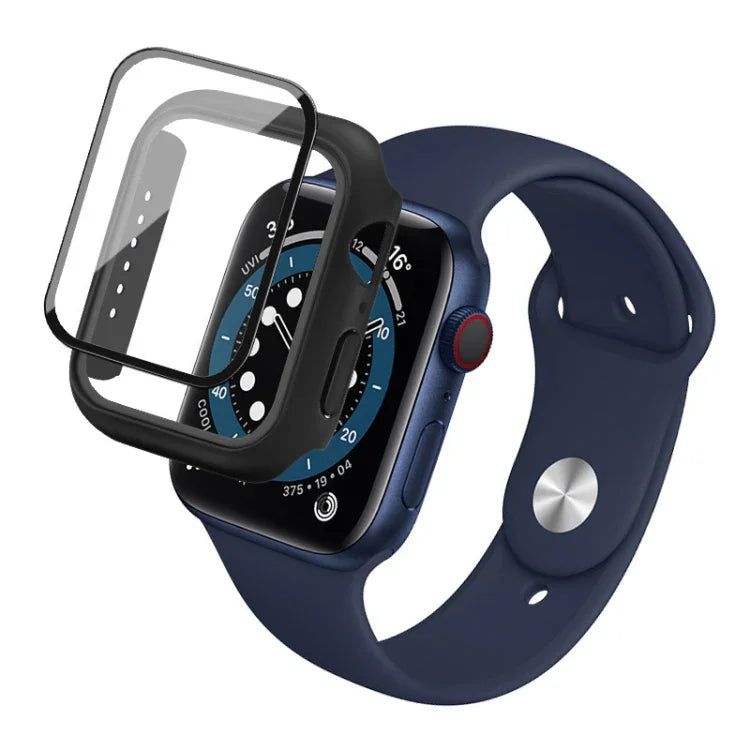 IMAK 防震 PC 保護殼附鋼化玻璃膜，適用於 Apple Watch Series 6 & SE & 5 & 4 44mm，Apple Watch Series 3 & 2 & 1 42mm，Apple Watch Series 6 & SE & 5 & 4 40mm，Apple Watch Series 3 & 2 & 1 38mm