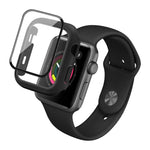 IMAK 防震 PC 保護殼附鋼化玻璃膜，適用於 Apple Watch Series 6 & SE & 5 & 4 44mm，Apple Watch Series 3 & 2 & 1 42mm，Apple Watch Series 6 & SE & 5 & 4 40mm，Apple Watch Series 3 & 2 & 1 38mm