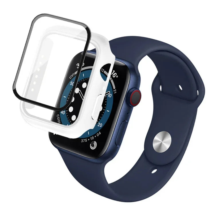 IMAK 防震 PC 保護殼附鋼化玻璃膜，適用於 Apple Watch Series 6 & SE & 5 & 4 44mm，Apple Watch Series 3 & 2 & 1 42mm，Apple Watch Series 6 & SE & 5 & 4 40mm，Apple Watch Series 3 & 2 & 1 38mm