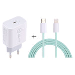 SDC-20W PD USB-C / Type-C 旅行充電器 + 1米 12W USB-C / Type-C 轉 8 Pin 數據線組合，EU插頭，US插頭