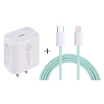 SDC-20W PD USB-C / Type-C 旅行充電器 + 1米 12W USB-C / Type-C 轉 8 Pin 數據線組合，EU插頭，US插頭