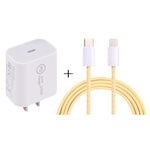 SDC-20W PD USB-C / Type-C 旅行充電器 + 1米 12W USB-C / Type-C 轉 8 Pin 數據線組合，EU插頭，US插頭
