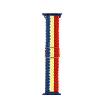 Adjustable Striped Woven Nylon Strap Watchband For Apple Watch Series, 7 41mm / 6&SE&5&4 40mm / 3&2&1 38mm, 7 45mm / 6&SE&5&4 44mm / 3&2&1 42mm