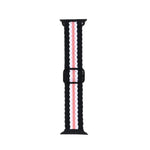 Adjustable Striped Woven Nylon Strap Watchband For Apple Watch Series, 7 41mm / 6&SE&5&4 40mm / 3&2&1 38mm, 7 45mm / 6&SE&5&4 44mm / 3&2&1 42mm