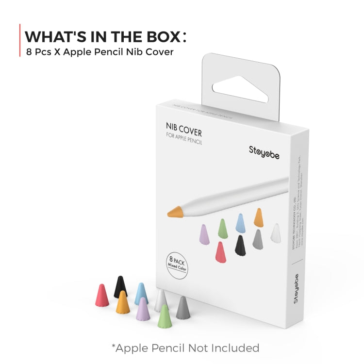 8 件組 Stoyobe 通用矽膠筆尖保護套，適用於 Apple Pencil 1 / 2，混色，男女皆適用