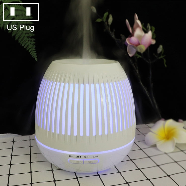 400毫升鏤空LED加濕器木紋空氣淨化香薰機帶彩色LED燈，歐規插頭，英規插頭，美規插頭