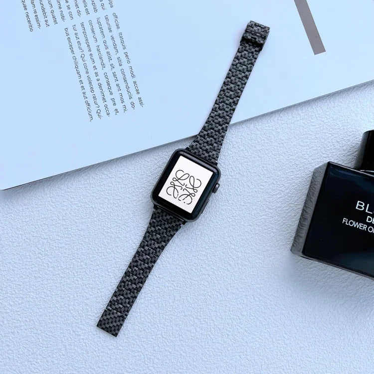 小腰碳纖維錶帶，適用於 Apple Watch 系列，7 41mm / 6&SE&5&4 40mm / 3&2&1 38mm