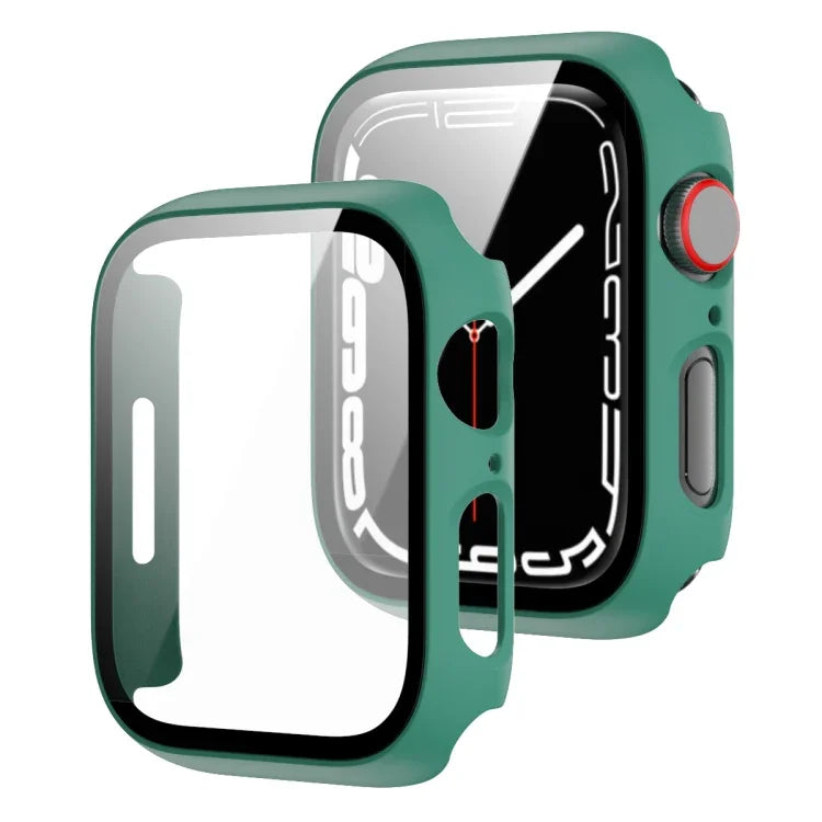 2 in 1 PC Frame + Tempered Glass Protector Case, For Apple Watch Series 9 / 8 / 7 41mm, For Apple Watch Series 8 / 7 45mm