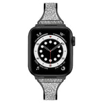 鑲鑽皮革錶帶，適用於 Apple Watch 系列，7 41mm / 6&SE&5&4 40mm / 3&2&1 38mm，7 45mm / 6&SE&5&4 44mm / 3&2&1 42mm