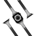 鑲鑽皮革錶帶，適用於 Apple Watch 系列，7 41mm / 6&SE&5&4 40mm / 3&2&1 38mm，7 45mm / 6&SE&5&4 44mm / 3&2&1 42mm