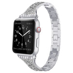 鑲鑽皮革錶帶，適用於 Apple Watch 系列，7 41mm / 6&SE&5&4 40mm / 3&2&1 38mm，7 45mm / 6&SE&5&4 44mm / 3&2&1 42mm