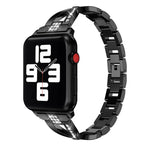 鑲鑽不鏽鋼錶帶，適用於 Apple Watch 系列，7 41mm / 6&SE&5&4 40mm / 3&2&1 38mm，7 45mm / 6&SE&5&4 44mm / 3&2&1 42mm