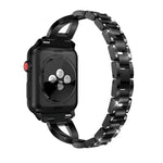 鑲鑽不鏽鋼錶帶，適用於 Apple Watch 系列，7 41mm / 6&SE&5&4 40mm / 3&2&1 38mm，7 45mm / 6&SE&5&4 44mm / 3&2&1 42mm