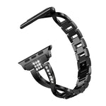 鑲鑽不鏽鋼錶帶，適用於 Apple Watch 系列，7 41mm / 6&SE&5&4 40mm / 3&2&1 38mm，7 45mm / 6&SE&5&4 44mm / 3&2&1 42mm
