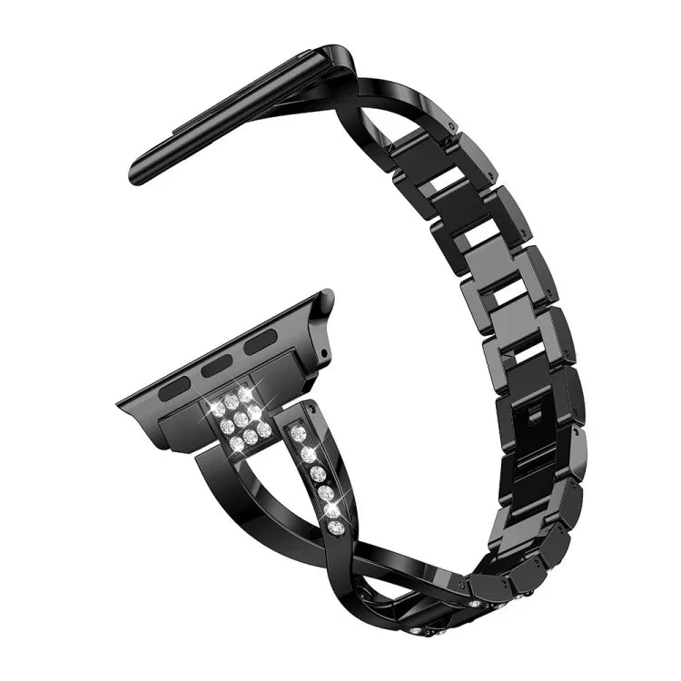 鑲鑽不鏽鋼錶帶，適用於 Apple Watch 系列，7 41mm / 6&SE&5&4 40mm / 3&2&1 38mm，7 45mm / 6&SE&5&4 44mm / 3&2&1 42mm