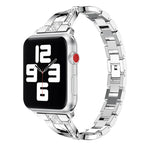 鑲鑽不鏽鋼錶帶，適用於 Apple Watch 系列，7 41mm / 6&SE&5&4 40mm / 3&2&1 38mm，7 45mm / 6&SE&5&4 44mm / 3&2&1 42mm