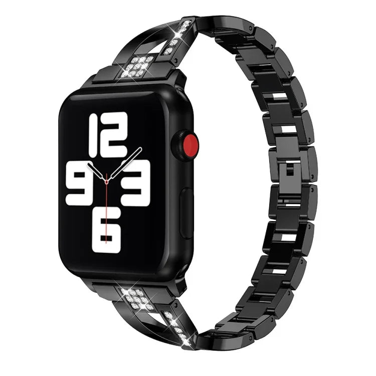 鑲鑽不鏽鋼錶帶，適用於 Apple Watch 系列，7 41mm / 6&SE&5&4 40mm / 3&2&1 38mm，7 45mm / 6&SE&5&4 44mm / 3&2&1 42mm