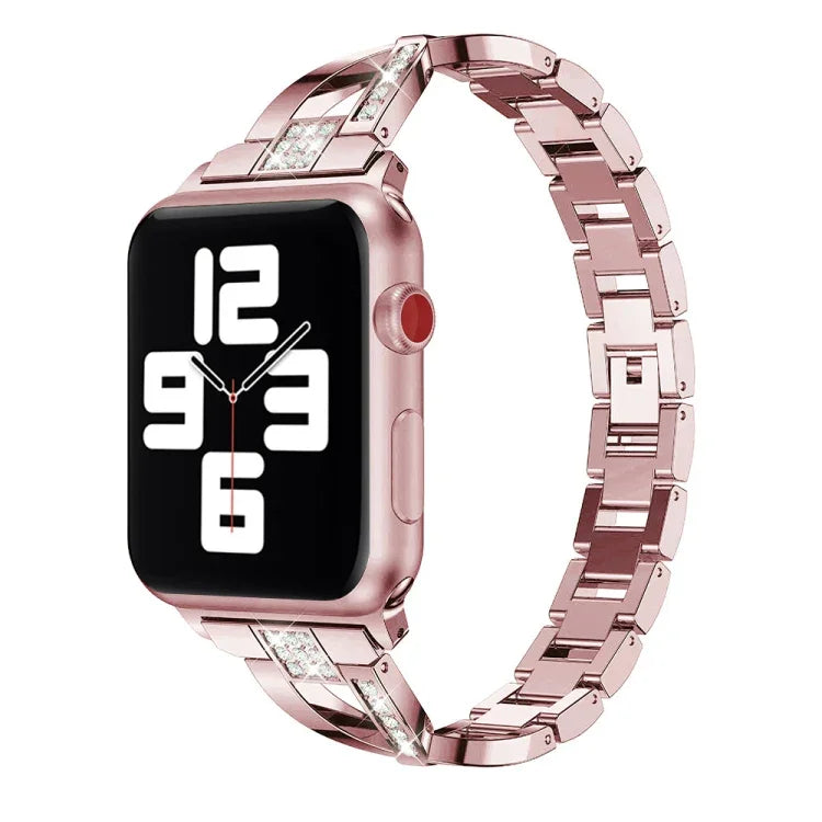 鑲鑽不鏽鋼錶帶，適用於 Apple Watch 系列，7 41mm / 6&SE&5&4 40mm / 3&2&1 38mm，7 45mm / 6&SE&5&4 44mm / 3&2&1 42mm